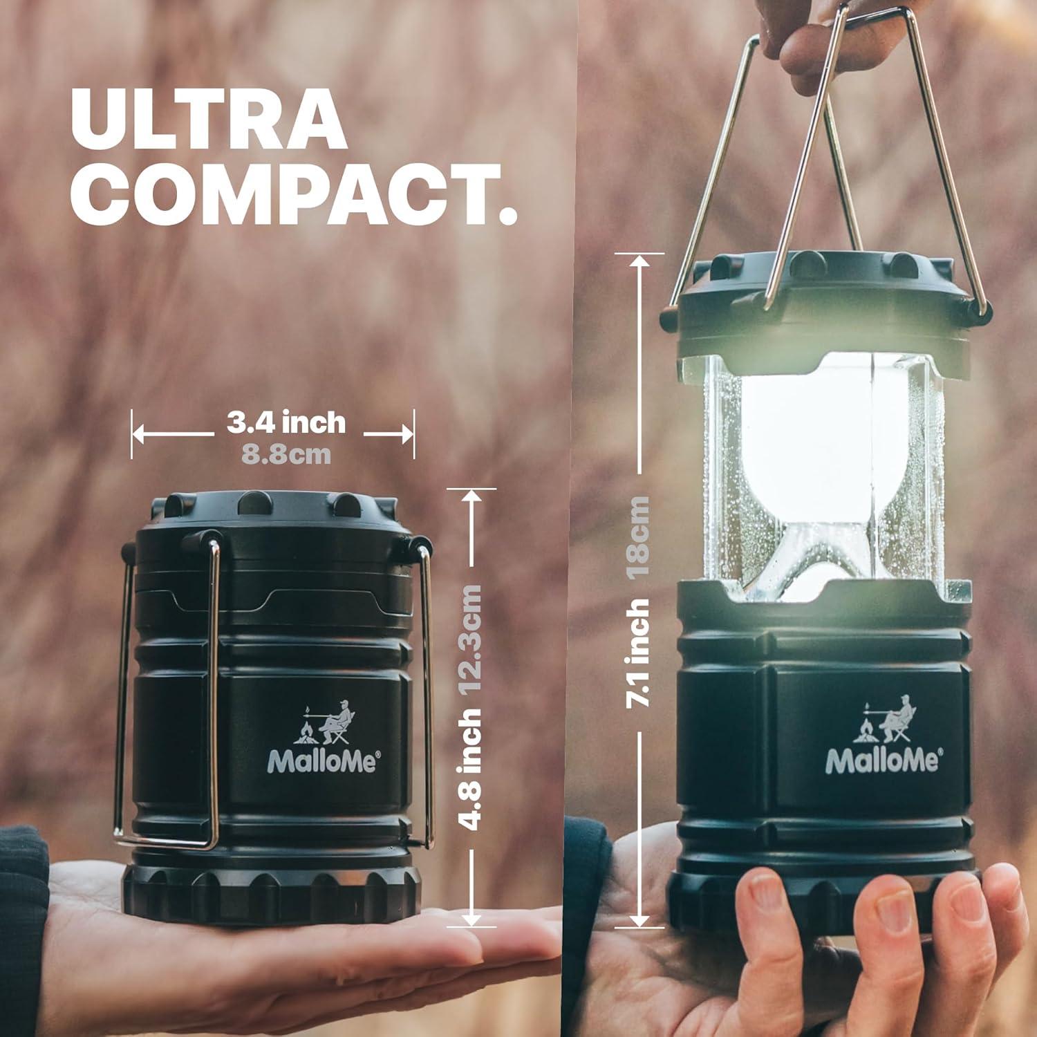 imageMalloMe Camping Lantern Multicolor 4 Pack Lanterns for Power Outages Camping Lights for Tent Hanging Camp Light Tent Lamp Emergency Battery Powered LED Lantern Rechargeable Batteries Not Included4 Colors