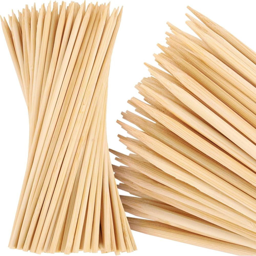 imageMalloMe XL Bamboo Skewers 30 Inch 100 pcs  5mm Thick Bamboo Sticks  Heavy Duty Wooden Shish Kabob Skewers for Grilling  for Kebab BBQ Grill Hot Dog Candy Apple Smores Sticks Wood Skewer Appetizers8 inch