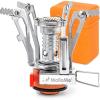 imageMalloMe Backpacking Stove  Portable Camping Stove  Small Backpack Camp Single Burner for Propane Butane Isobutane Fuel Canister  Mini Pocket Rocket Jet Boiler for Hiking ampamp Gas Cooking