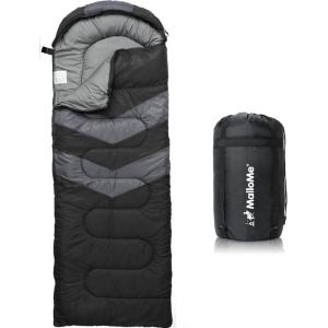 MalloMe Sleeping Bags for Adults Cold Weather & Warm – Backpacking Camping Sleeping Bag for Kids 10-12, Girls, Boys – Lightweight Compact Camping Essentials Gear Accessories Hiking Sleep Must Haves(0-45°F XL Winter – Black)