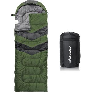 MalloMe Sleeping Bags for Adults Cold Weather & Warm – Backpacking Camping Sleeping Bag for Kids 10-12, Girls, Boys – Lightweight Compact Camping Essentials Gear Accessories Hiking Sleep Must Haves(60-90°F Warm Weather – Green)