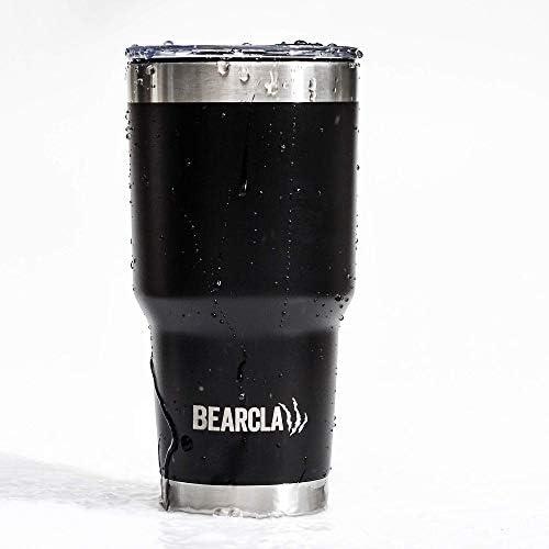 imageMalloMe BEARCLAW Insulated Tumbler With Handle ampamp Straw Stainless Steel Tumblers Coffee Travel Mug Reusable Insulated Cup for Water with Brush 2 Lids ampamp Straws SplashProof 30 Oz Black