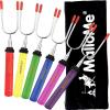 imageMalloMe Smores Sticks for Fire PitRotating 34 inch Marshmallow Roasting Sticks Smores Kit Outdoor Accessories for Campfire Smore Skewers Hot Dog Fork Camping Essentials Bonfire Gear Long 10 PackSet of 6