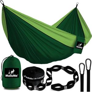 MalloMe Camping Hammock for Adults & Kids – Portable Hammocks for Outside – Hamacas para Adultos Outdoor Single & Double Two 2 Person Hammock – Hamaca/Hamacs/Amacas Heavy Duty Tree Travel Hamock