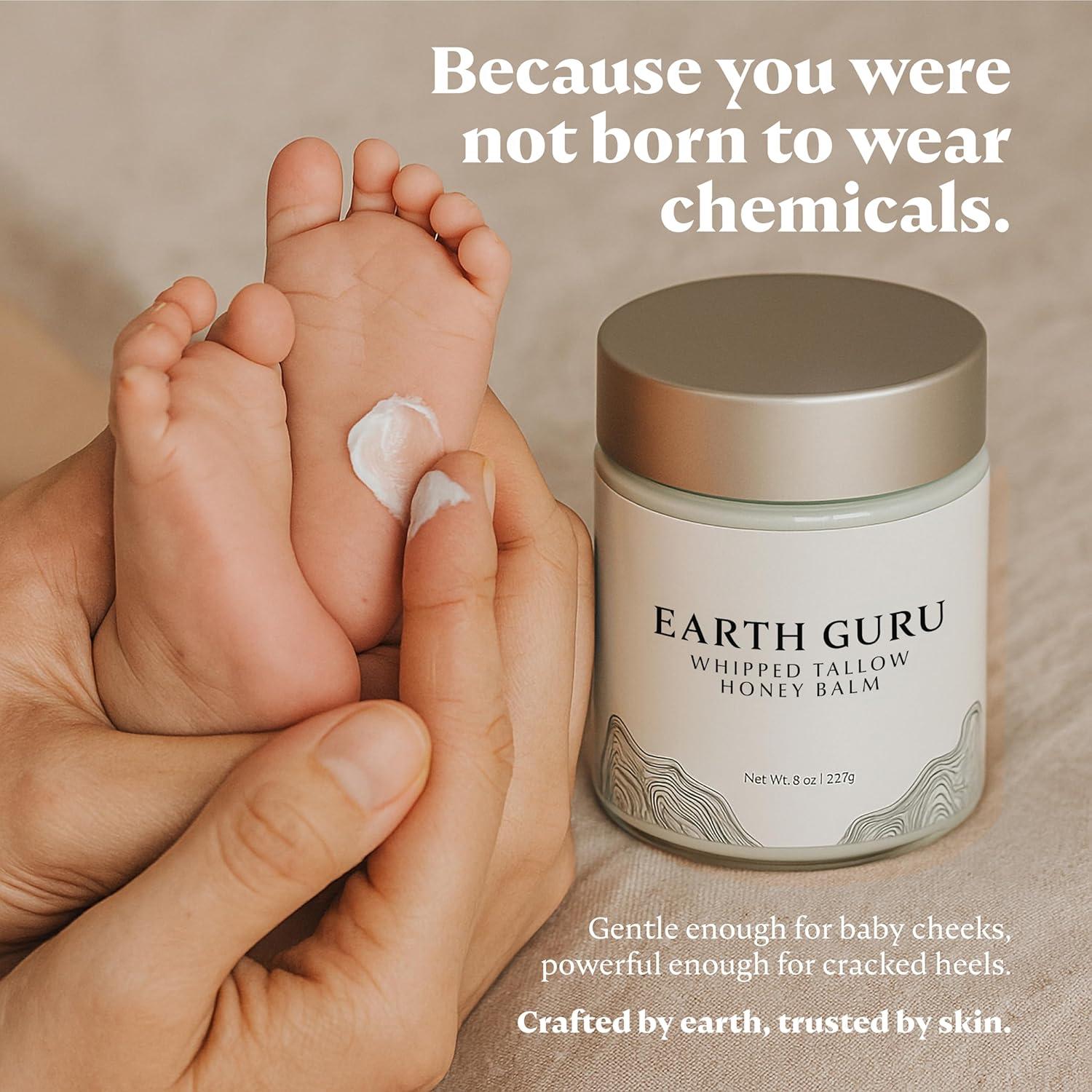 imageEarth Guru XL 8 OZ Whipped Beef Tallow for Skin100 Natural Beef Tallow and Honey Balm Face Moisturizer ampamp Body Lotion Cream GrassFed ampamp Finished Sebo De Res Para La Cara Organic Olive Oil ManukaUnscented