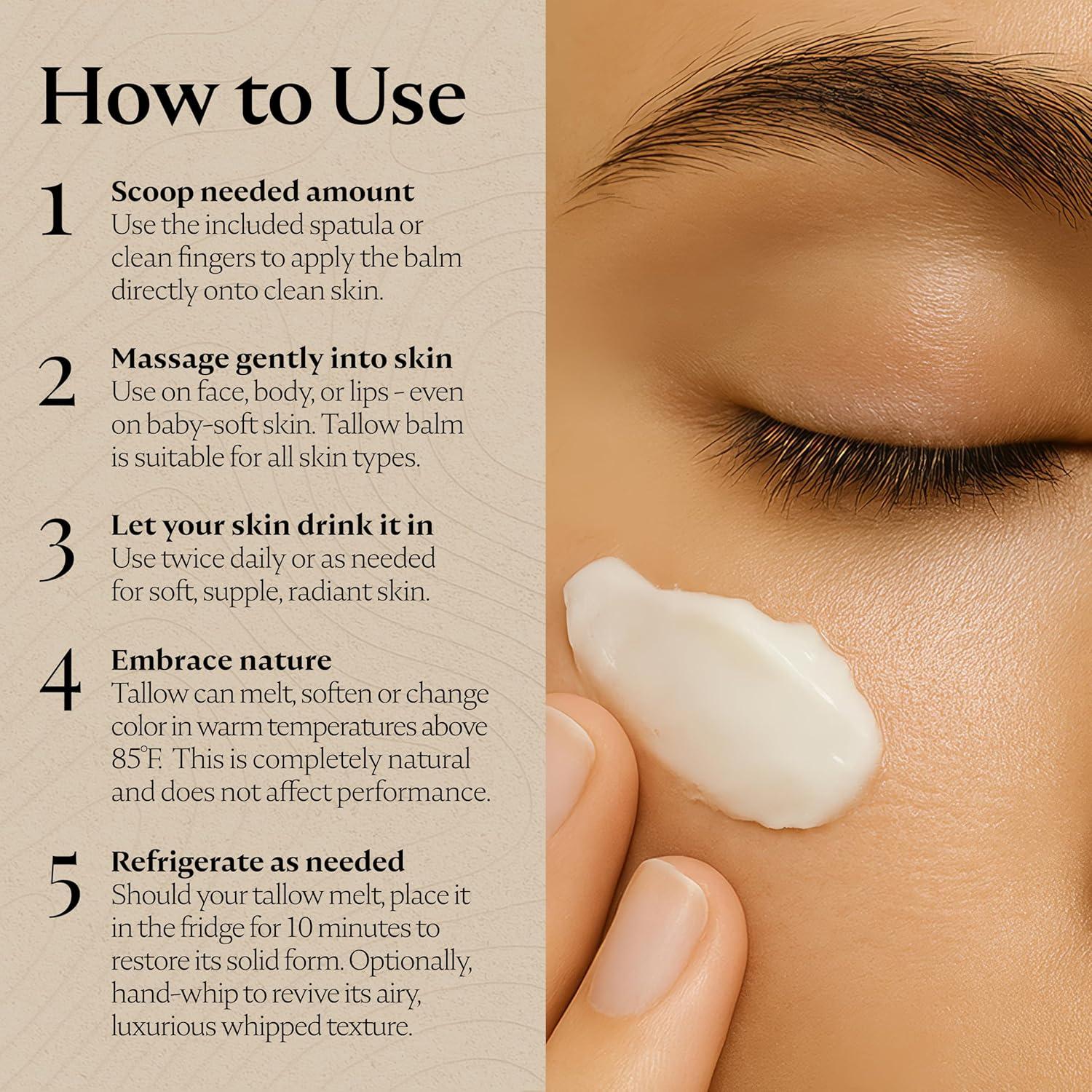 imageEarth Guru XL 8 OZ Whipped Beef Tallow for Skin100 Natural Beef Tallow and Honey Balm Face Moisturizer ampamp Body Lotion Cream GrassFed ampamp Finished Sebo De Res Para La Cara Organic Olive Oil ManukaUnscented