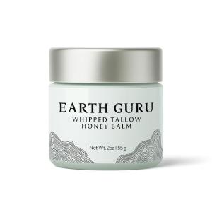 Earth Guru XL 8 OZ Whipped Beef Tallow for Skin,100% Natural Beef Tallow and Honey Balm, Face Moisturizer & Body Lotion Cream, Grass-Fed & Finished, Sebo De Res Para La Cara, Organic Olive Oil, Manuka(Unscented)