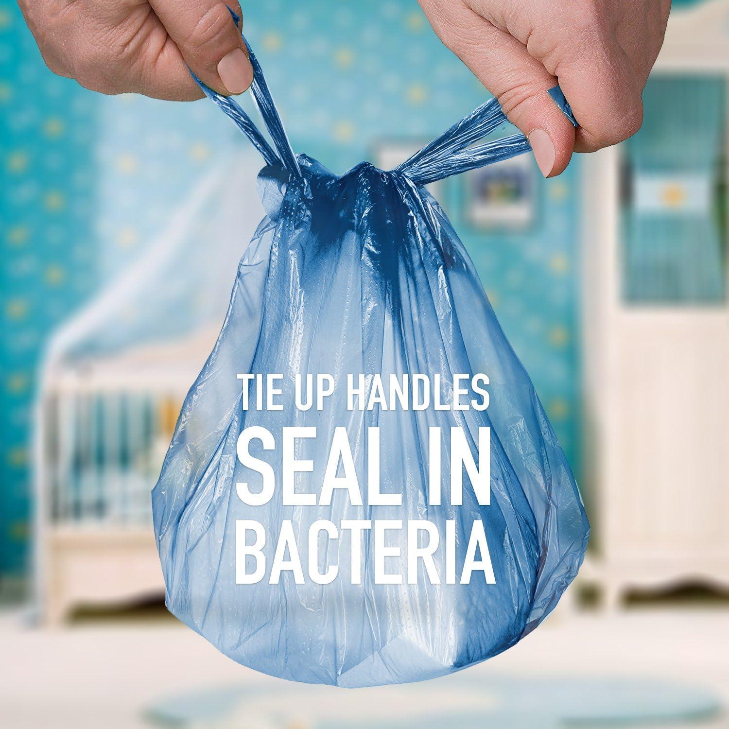 imageBaby Disposable Diaper Bags Scented with Lavender  Odor Absorber Biodegradable Plastic Diaper Sacks for Trash Bag Essential Items  Bags for Dirty Diapers  Refill 200 Count Blue200 Count Pack of 1