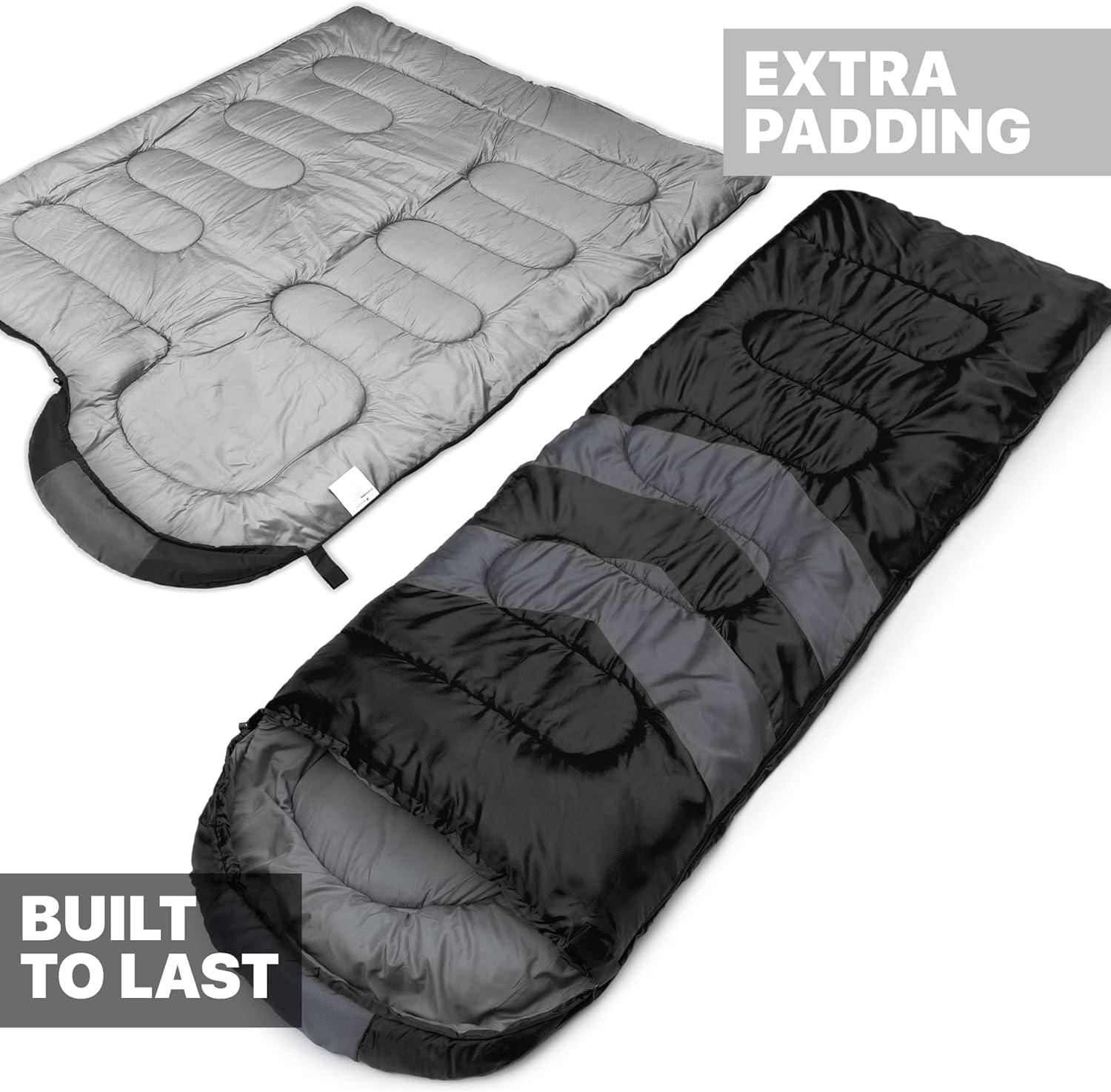 image:imageMalloMe Sleeping Bags for Adults Cold Weather amp Warm Backpacking Camping Sleeping Bag for Kids 1012 Girls Boys Lightweight Compact Camping Essentials Gear Accessories Hiking Sleep Must HavesBlack