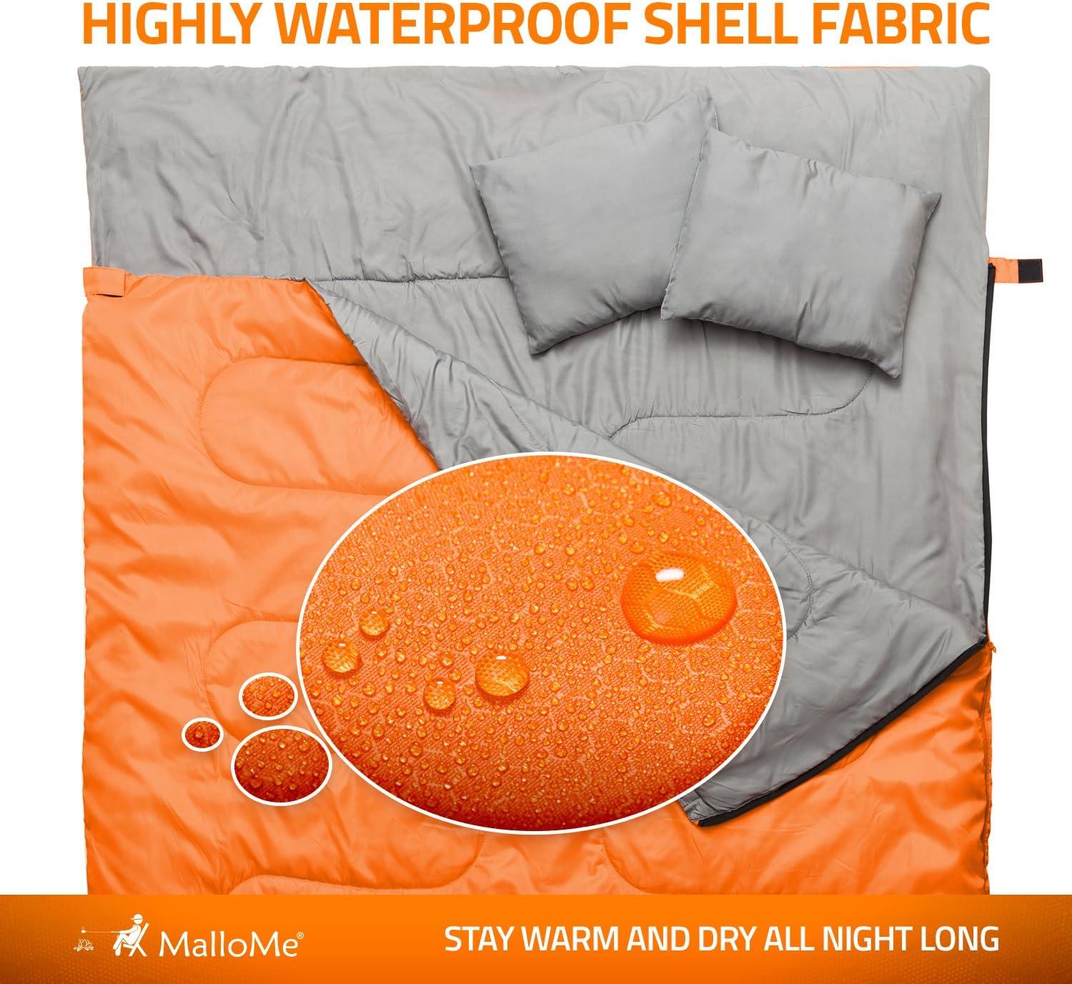 image:imageMalloMe Sleeping Bags for Adults Cold Weather amp Warm Backpacking Camping Sleeping Bag for Kids 1012 Girls Boys Lightweight Compact Camping Essentials Gear Accessories Hiking Sleep Must HavesSunburst Orange