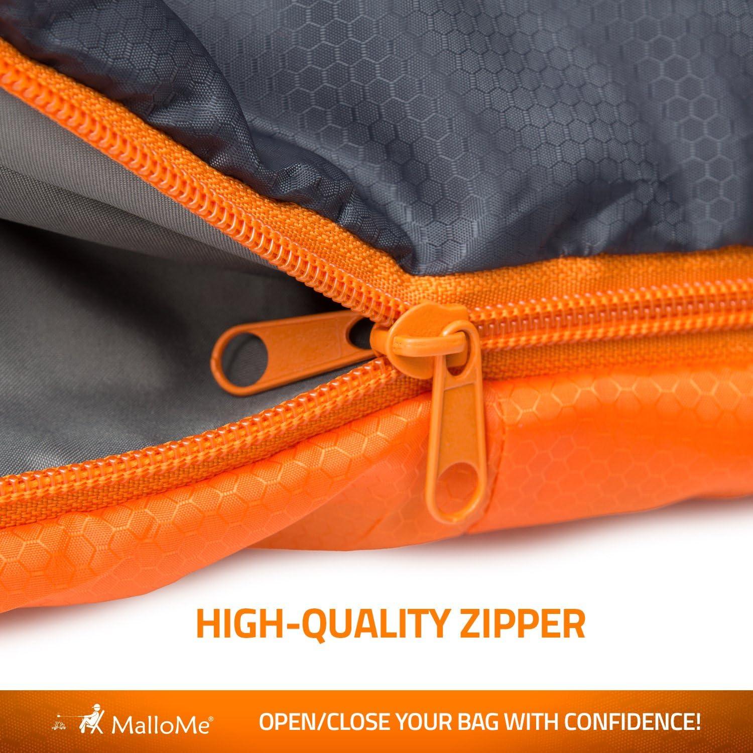image:imageMalloMe Sleeping Bags for Adults Cold Weather amp Warm Backpacking Camping Sleeping Bag for Kids 1012 Girls Boys Lightweight Compact Camping Essentials Gear Accessories Hiking Sleep Must HavesSunburst Orange