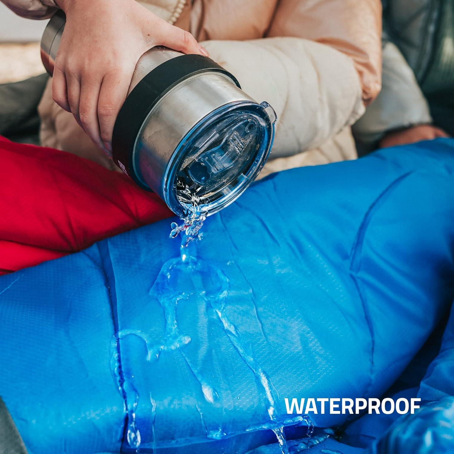 image:imageMalloMe Sleeping Bags for Adults Cold Weather amp Warm Backpacking Camping Sleeping Bag for Kids 1012 Girls Boys Lightweight Compact Camping Essentials Gear Accessories Hiking Sleep Must HavesOcean Blue