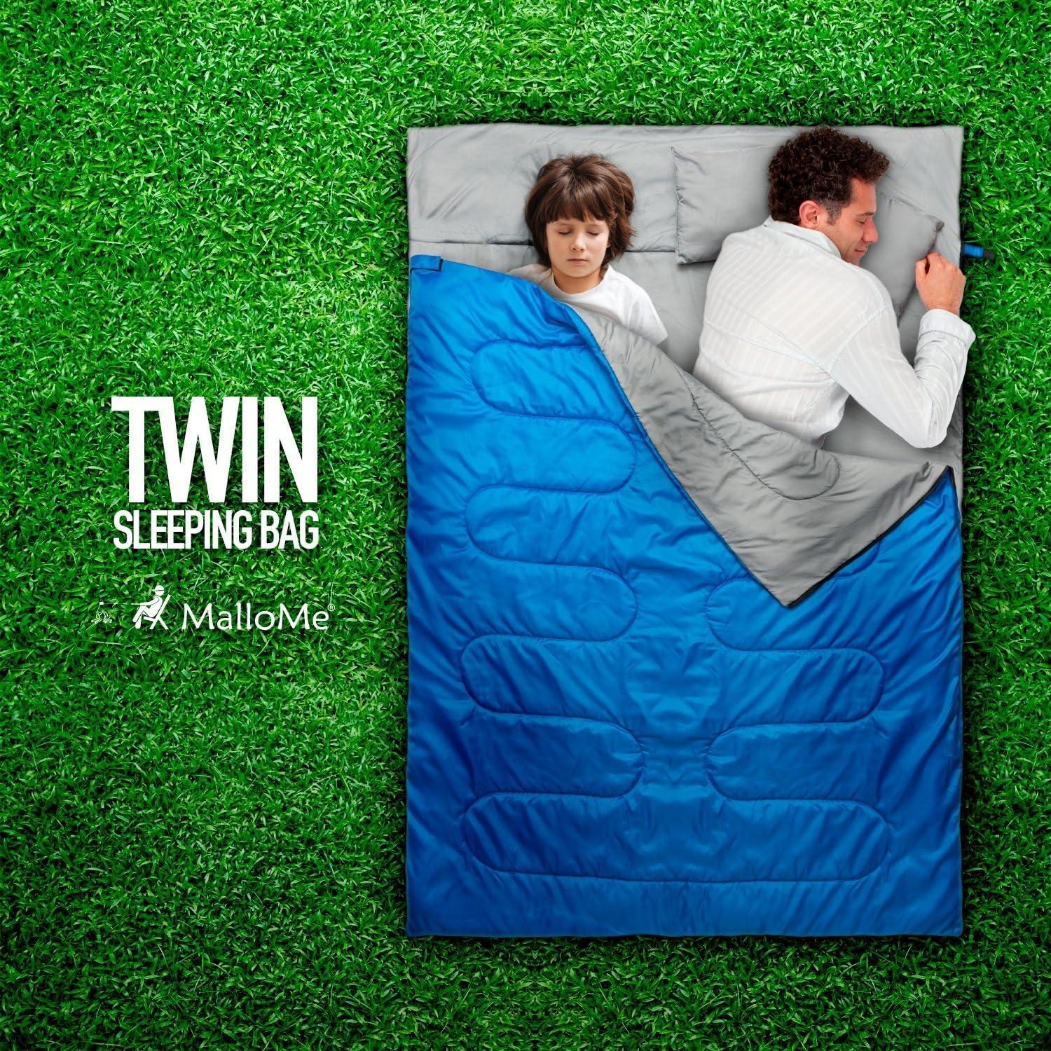 image:imageMalloMe Sleeping Bags for Adults Cold Weather amp Warm Backpacking Camping Sleeping Bag for Kids 1012 Girls Boys Lightweight Compact Camping Essentials Gear Accessories Hiking Sleep Must HavesOcean Blue
