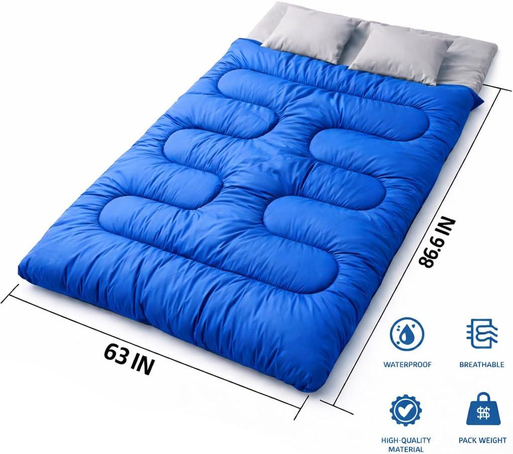 image:imageMalloMe Sleeping Bags for Adults Cold Weather amp Warm Backpacking Camping Sleeping Bag for Kids 1012 Girls Boys Lightweight Compact Camping Essentials Gear Accessories Hiking Sleep Must HavesOcean Blue