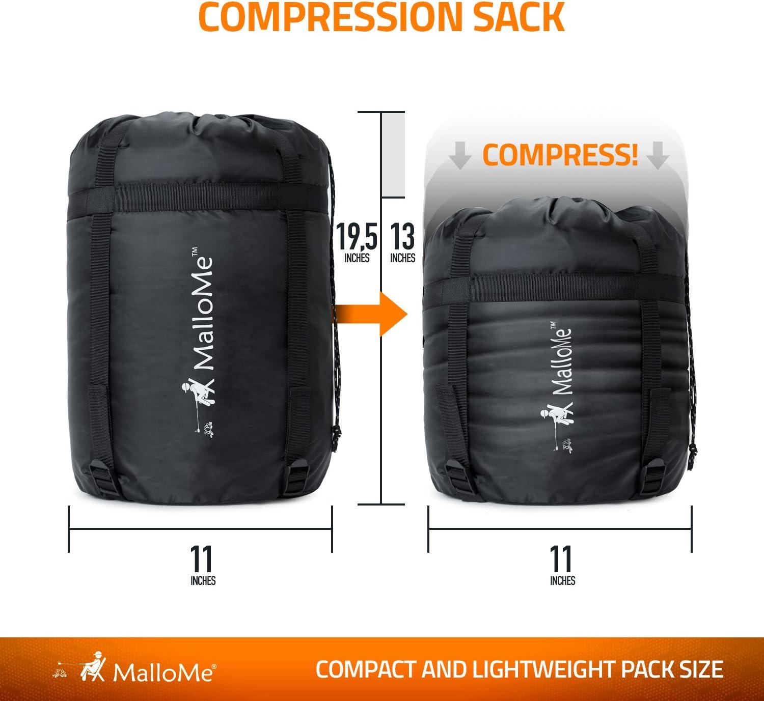 image:imageMalloMe Sleeping Bags for Adults Cold Weather amp Warm Backpacking Camping Sleeping Bag for Kids 1012 Girls Boys Lightweight Compact Camping Essentials Gear Accessories Hiking Sleep Must HavesSunburst Orange
