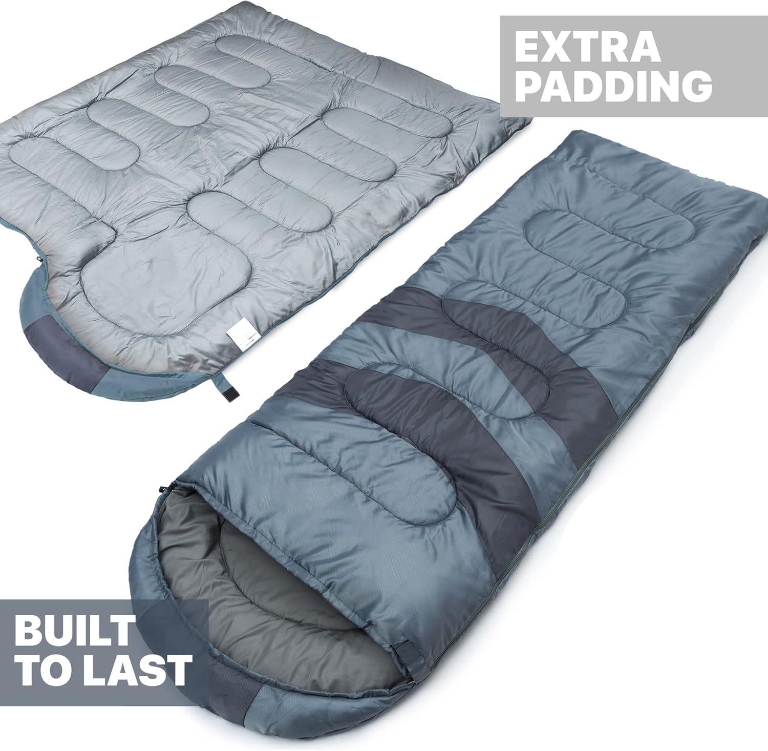 image:imageMalloMe Sleeping Bags for Adults Cold Weather amp Warm Backpacking Camping Sleeping Bag for Kids 1012 Girls Boys Lightweight Compact Camping Essentials Gear Accessories Hiking Sleep Must HavesMountain Gray