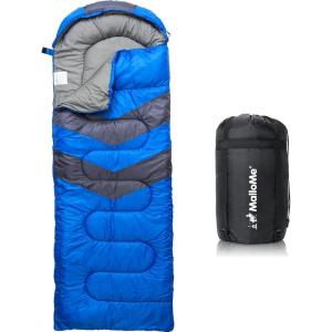 MalloMe Sleeping Bags for Adults Cold Weather & Warm – Backpacking Camping Sleeping Bag for Kids 10-12, Girls, Boys – Lightweight Compact Camping Essentials Gear Accessories Hiking Sleep Must Haves(Ocean Blue)