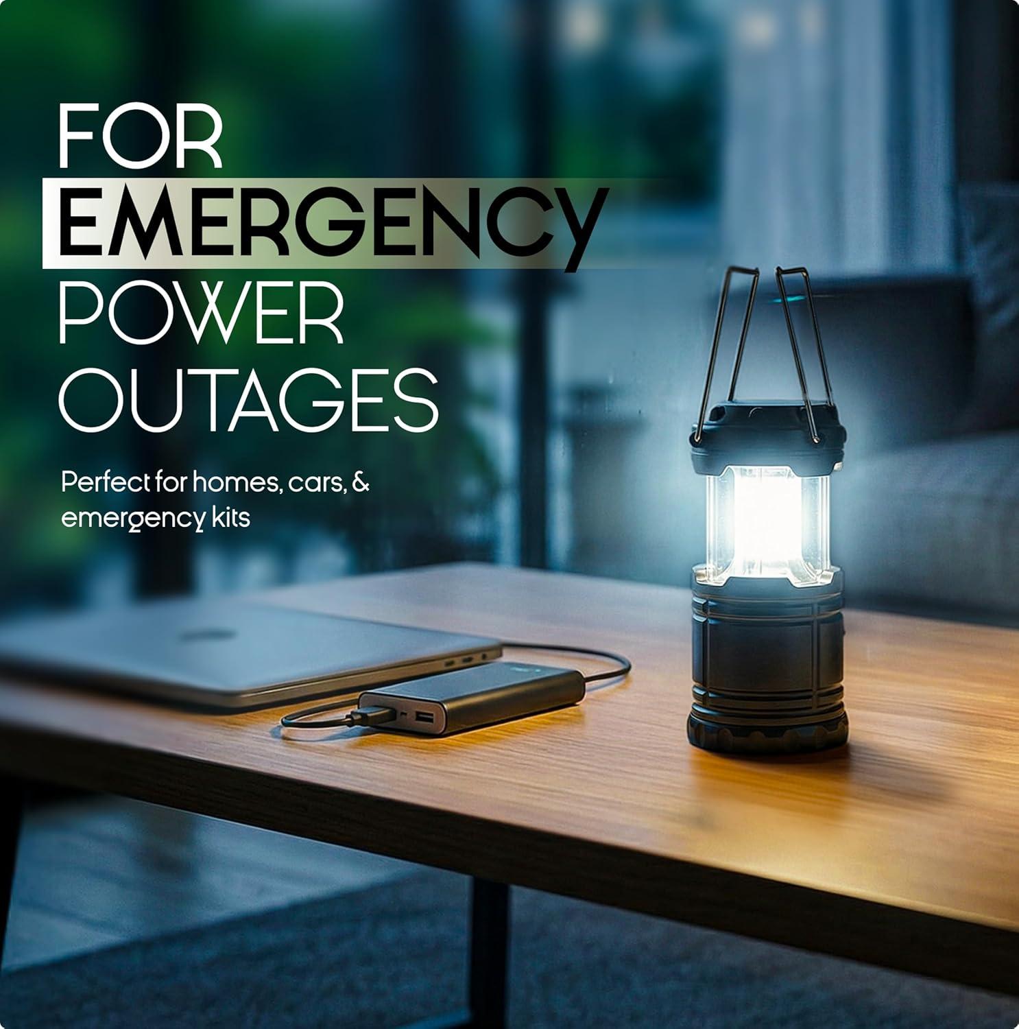 image:imageMalloMe LED Camping Lantern Battery Powered Lanterns for Power Outages Portable Hanging Collapsible Camping Lights for Outdoor Home Emergency Hurricane Lamp Survival Outage Light 3 x AAA OperatedMedium 350 Lumens