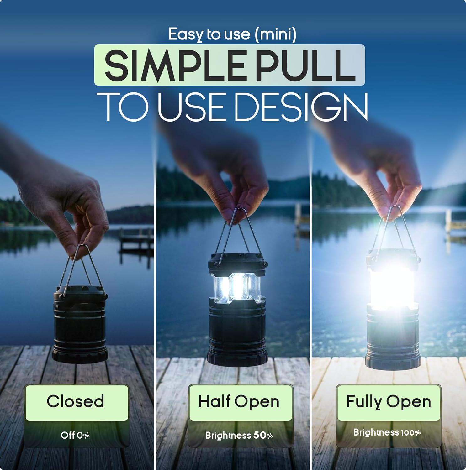 image:imageMalloMe LED Camping Lantern Battery Powered Lanterns for Power Outages Portable Hanging Collapsible Camping Lights for Outdoor Home Emergency Hurricane Lamp Survival Outage Light 3 x AAA OperatedSmall 300 Lumens