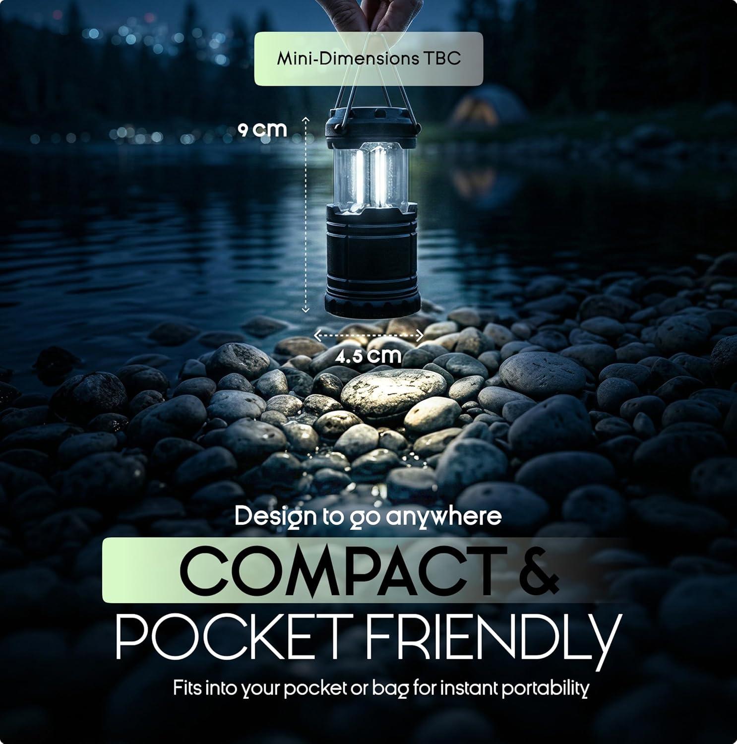 image:imageMalloMe LED Camping Lantern Battery Powered Lanterns for Power Outages Portable Hanging Collapsible Camping Lights for Outdoor Home Emergency Hurricane Lamp Survival Outage Light 3 x AAA OperatedSmall 300 Lumens