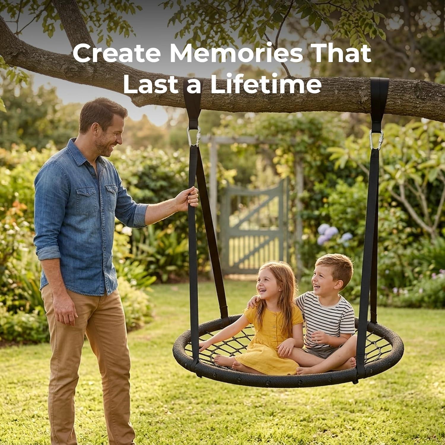 image:imageMalloMe Tree Swing Hanging Straps Kit Safe Heavy Duty Holds 2200 LBS Extra Long Adjustable Tree Straps for Swings Easy Installation amp Fast Way to Hang Any Swing Beam or Hammock5FT Black