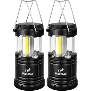 MalloMe LED Camping Lantern, Battery Powered Lanterns for Power Outages, Portable Hanging Collapsible Camping Lights for Outdoor, Home, Emergency, Hurricane Lamp Survival Outage Light 3 x AAA Operated(Small (300 Lumens))