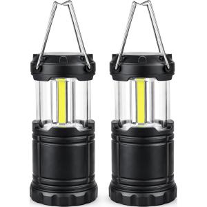 MalloMe LED Camping Lantern, Battery Powered Lanterns for Power Outages, Portable Hanging Collapsible Camping Lights for Outdoor, Home, Emergency, Hurricane Lamp Survival Outage Light 3 x AAA Operated(Medium (350 Lumens))