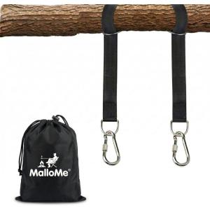 MalloMe Tree Swing Hanging Straps Kit, Safe Heavy Duty Holds 2200 LBS Extra Long Adjustable Tree Straps for Swings, Easy Installation & Fast Way to Hang Any Swing, Beam or Hammock(5FT Black)